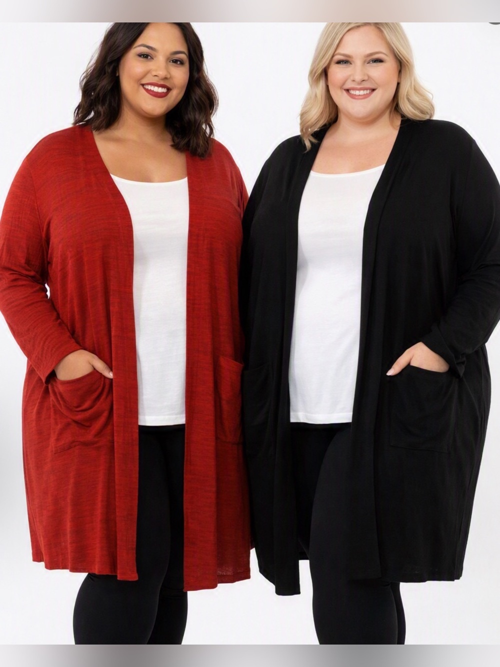 LuLaRoe Women’s Cardigan Bundle in Black/Tomato Red Sz 2XL